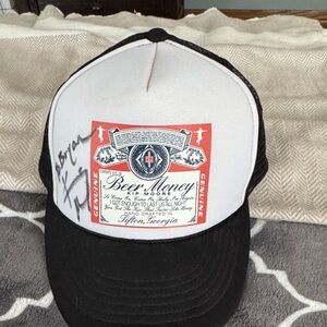 Autographed Kip Moore Black and White Trucker Hat from Beer Money Tour